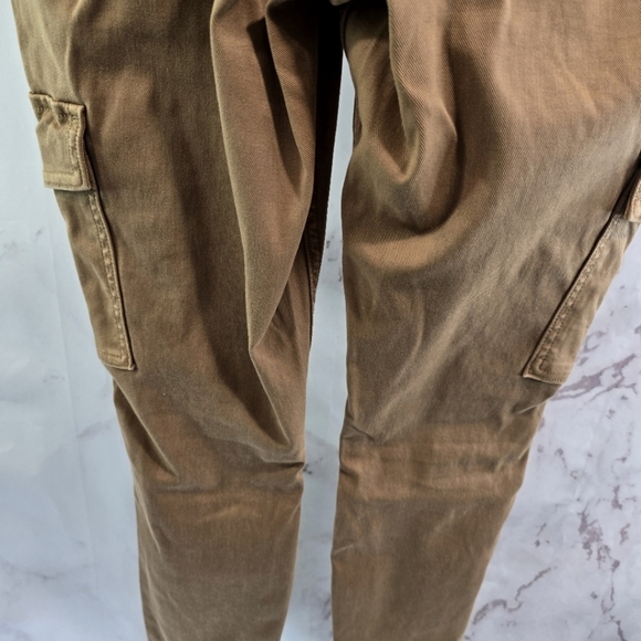 Spanx Pants Women Small Brown High Rise Stretch Twill Ankle Cargo Cropped - Picture 7 of 12